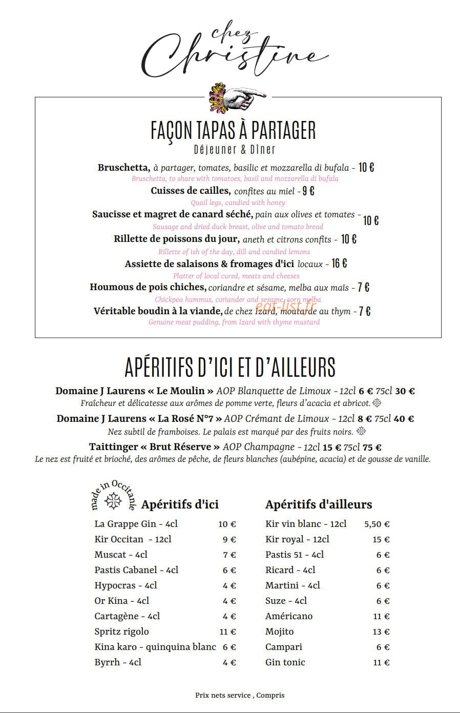 Chez Christine — carte page 5