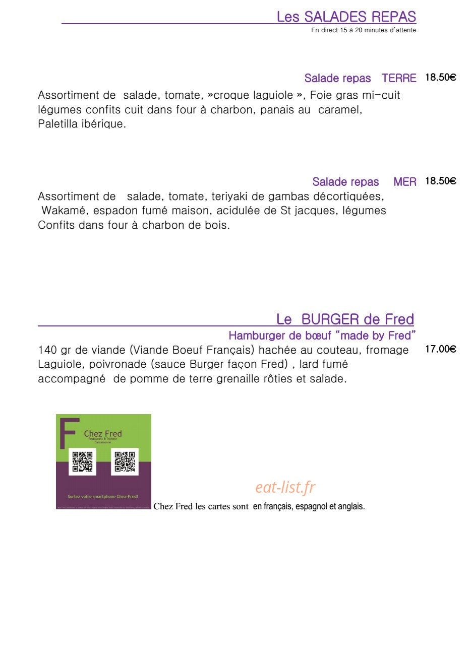Chez fred — carte page 3