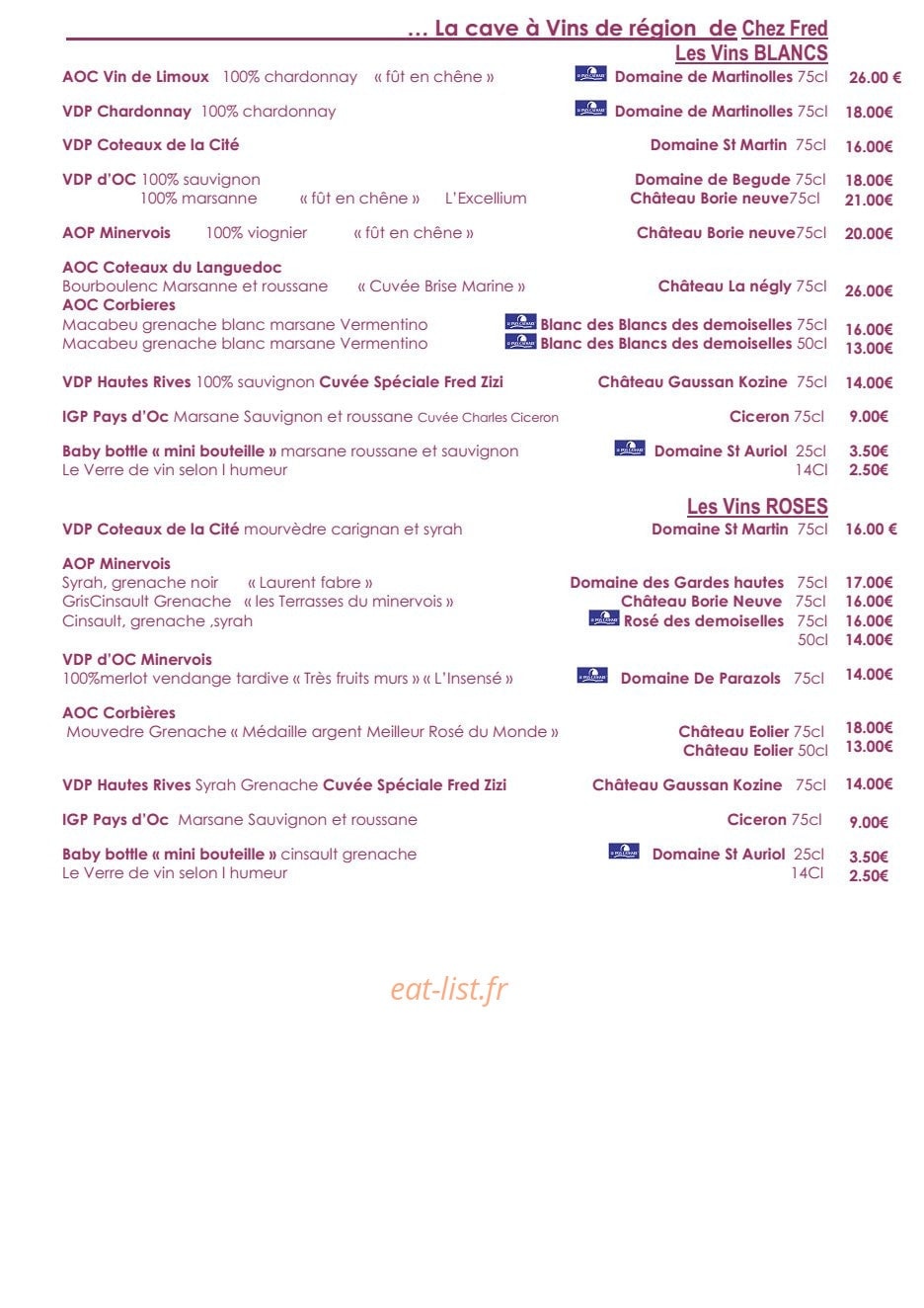 Chez fred — carte page 9