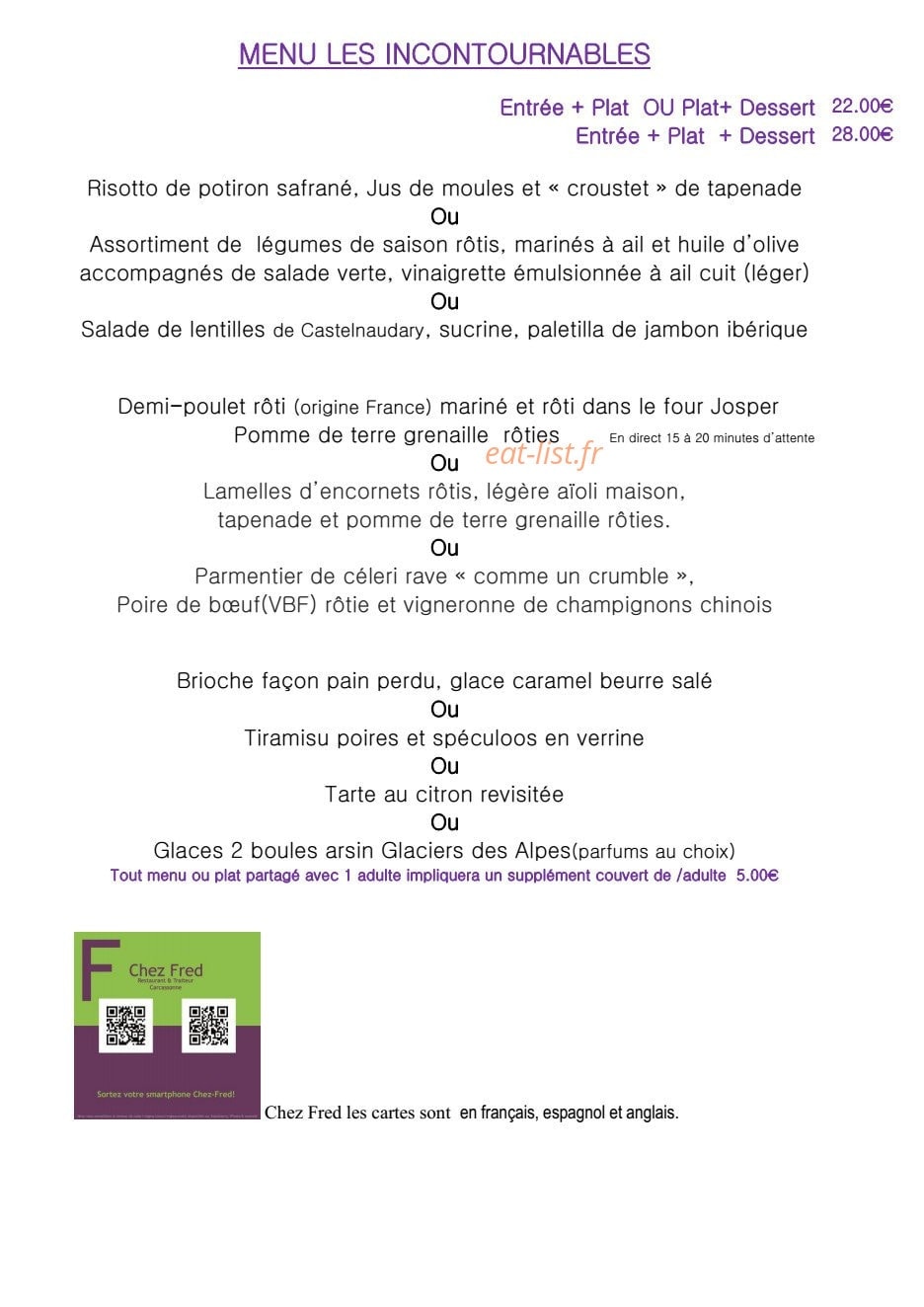 Chez fred — carte page 6