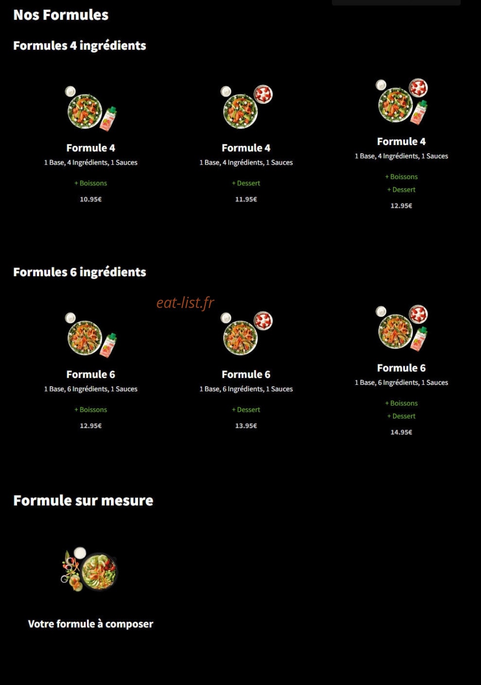 Eat Salad — carte page 1