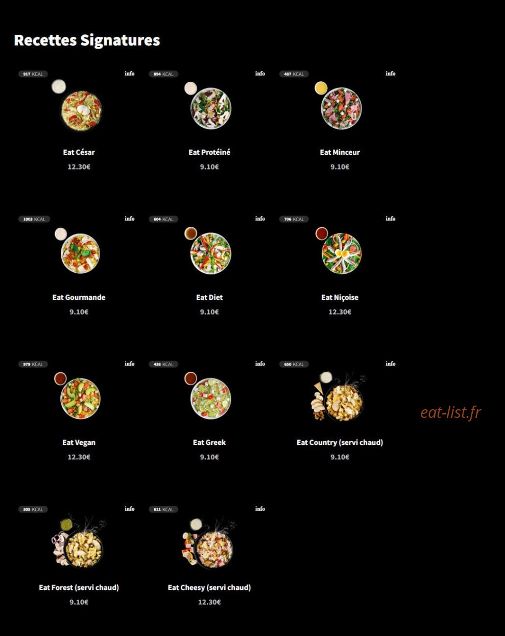 Eat Salad — carte page 12