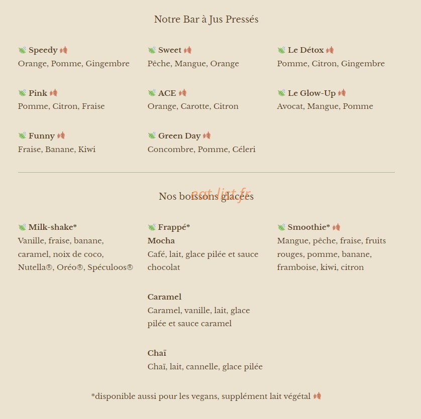 Green Bagel — carte page 10