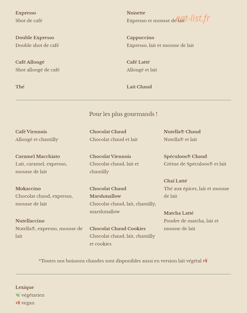 Green Bagel — carte page 11