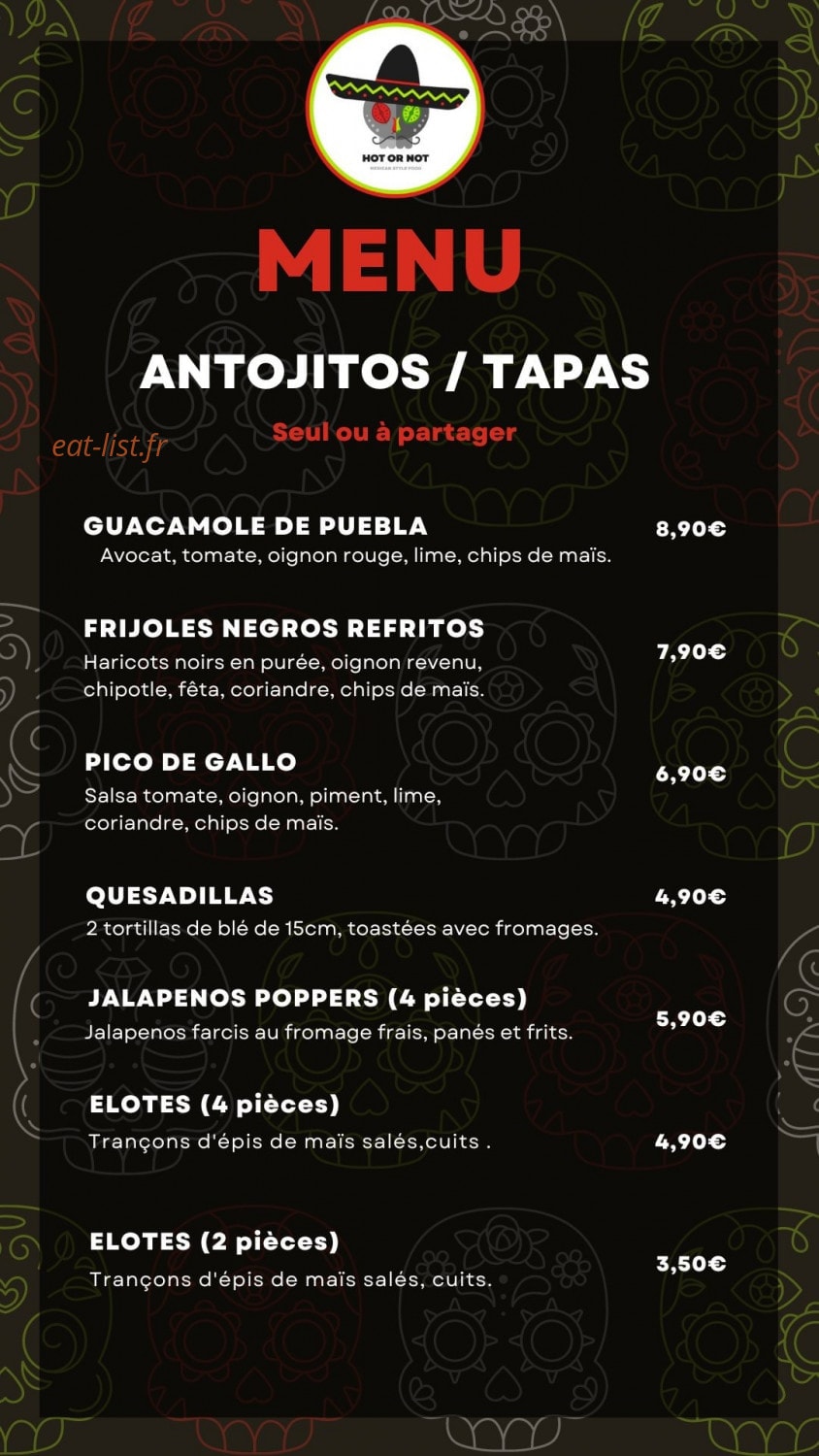 Hot or Not — carte page 1
