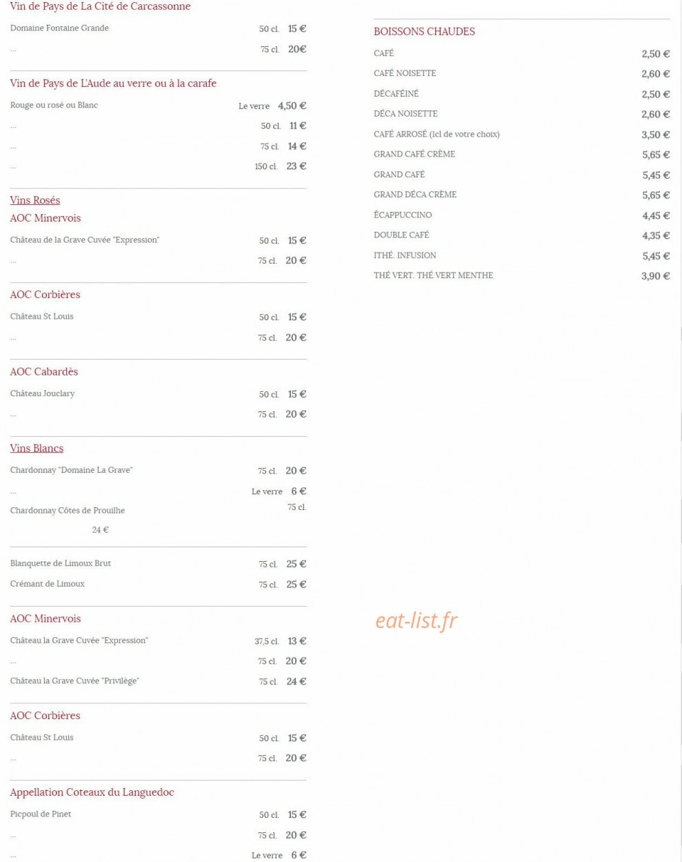 L'Auberge des Ducs d'Oc — carte page 4