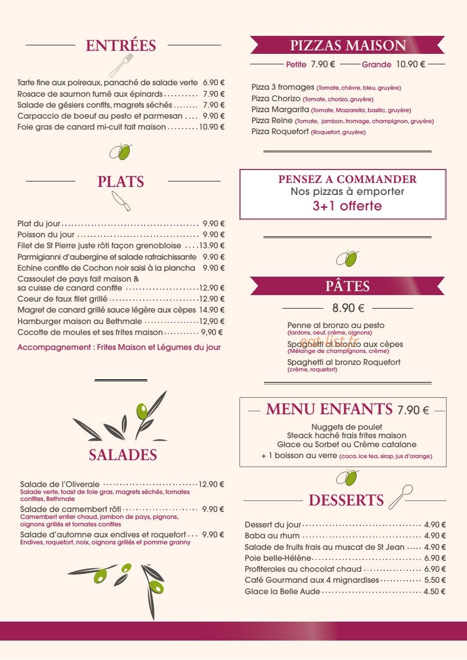 L’Oliveraie — carte page 5