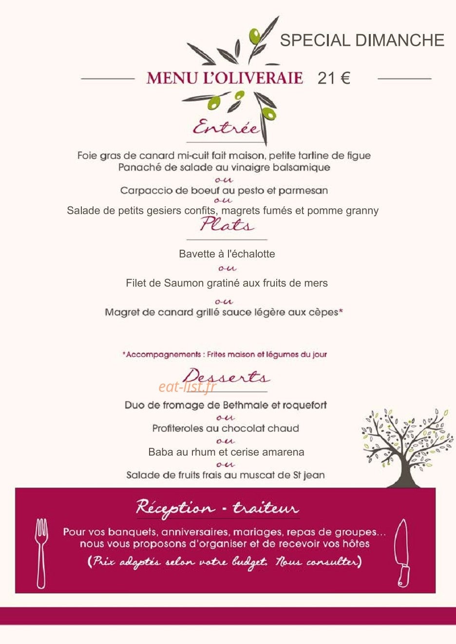 L’Oliveraie — carte page 1