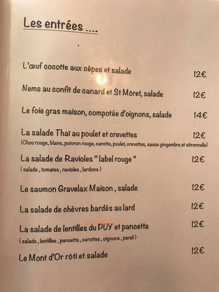 La Cantine du Saint Roch — carte page 1