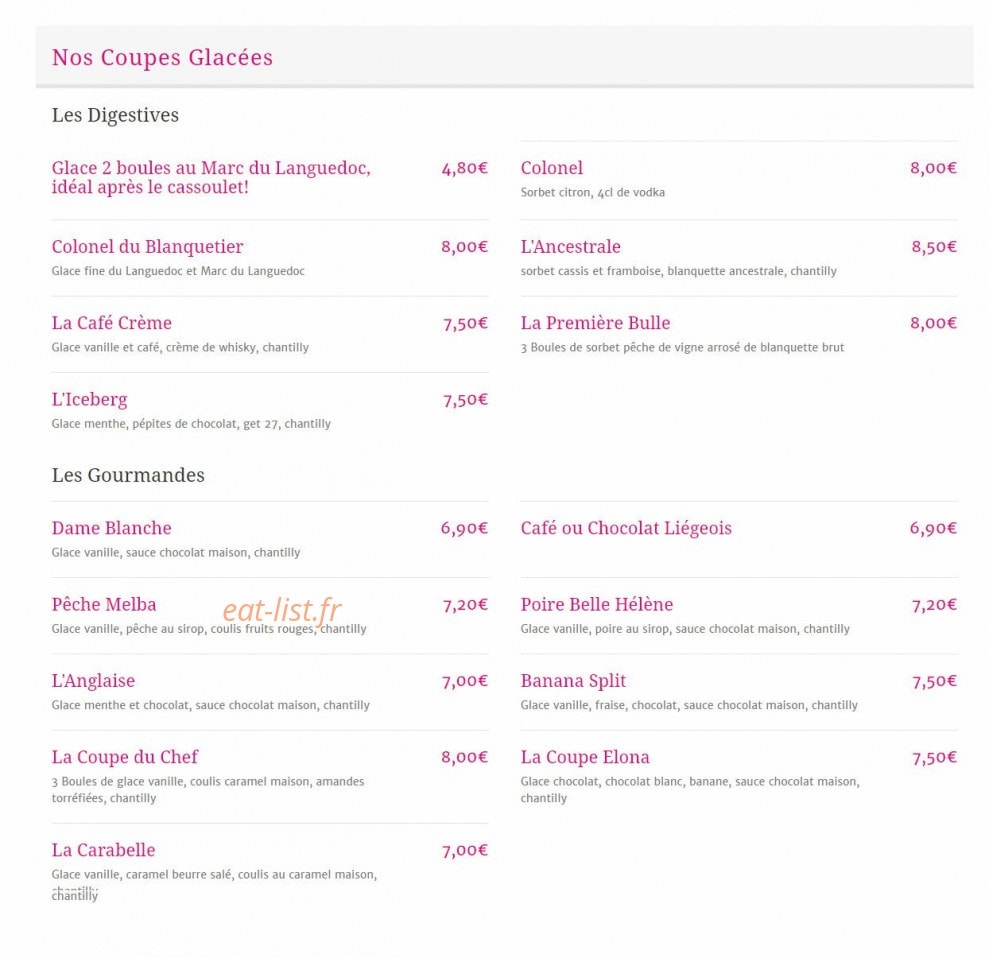 La Maison de la Blanquette — carte page 6
