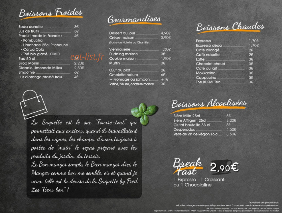 La Saquette by Fred du Bristol — carte page 3