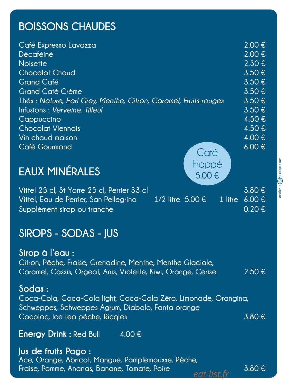 Le bar à vins — carte page 7