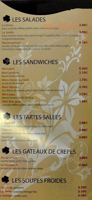 Le Bar a Vivres — carte page 3