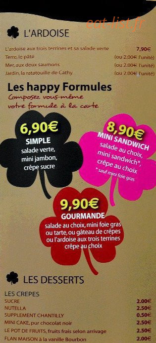Le Bar a Vivres — carte page 4