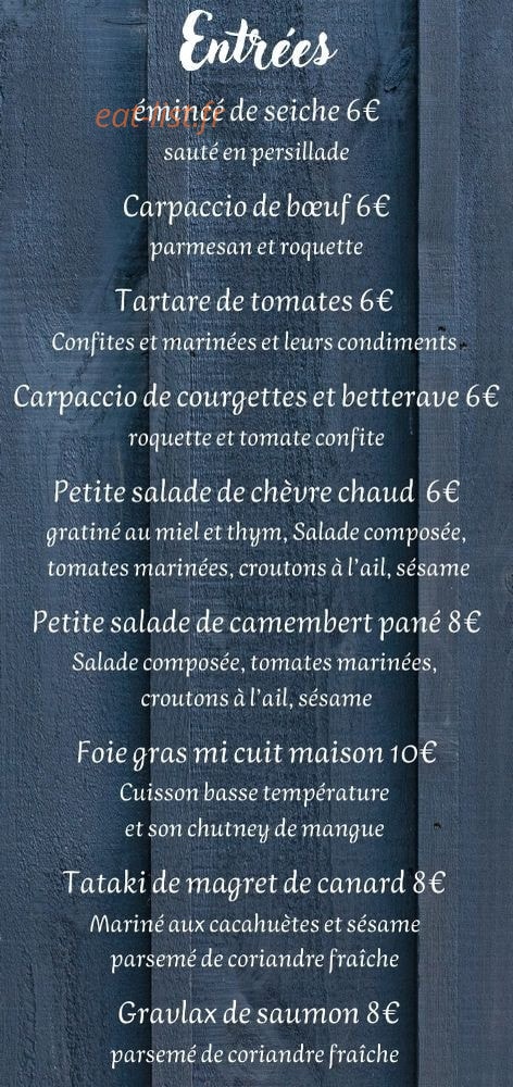 Le Cachotier — carte page 1