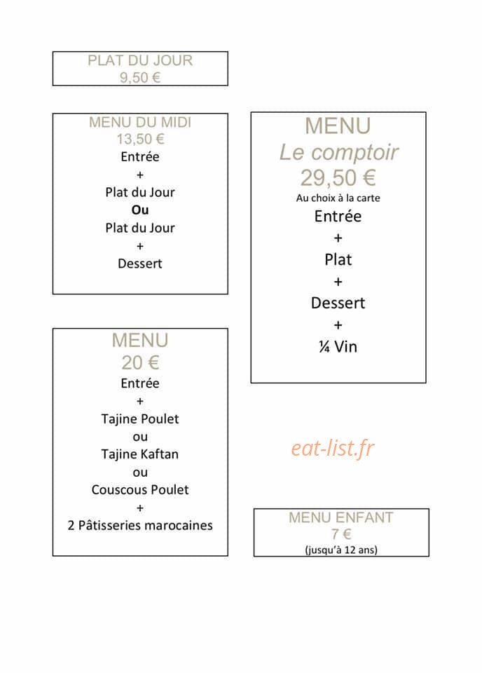 Le Comptoir — carte page 5