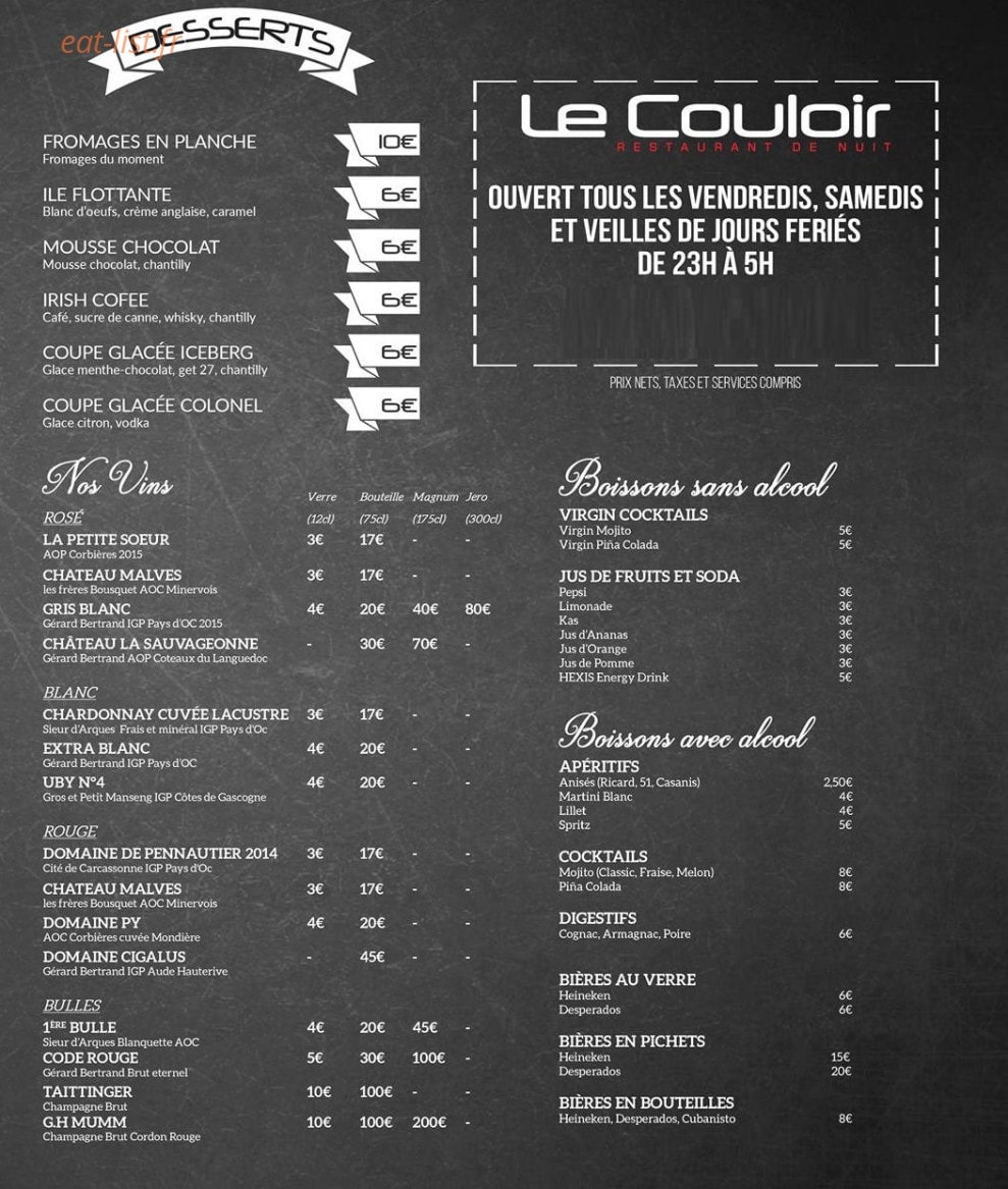 Le Couloir — carte page 1