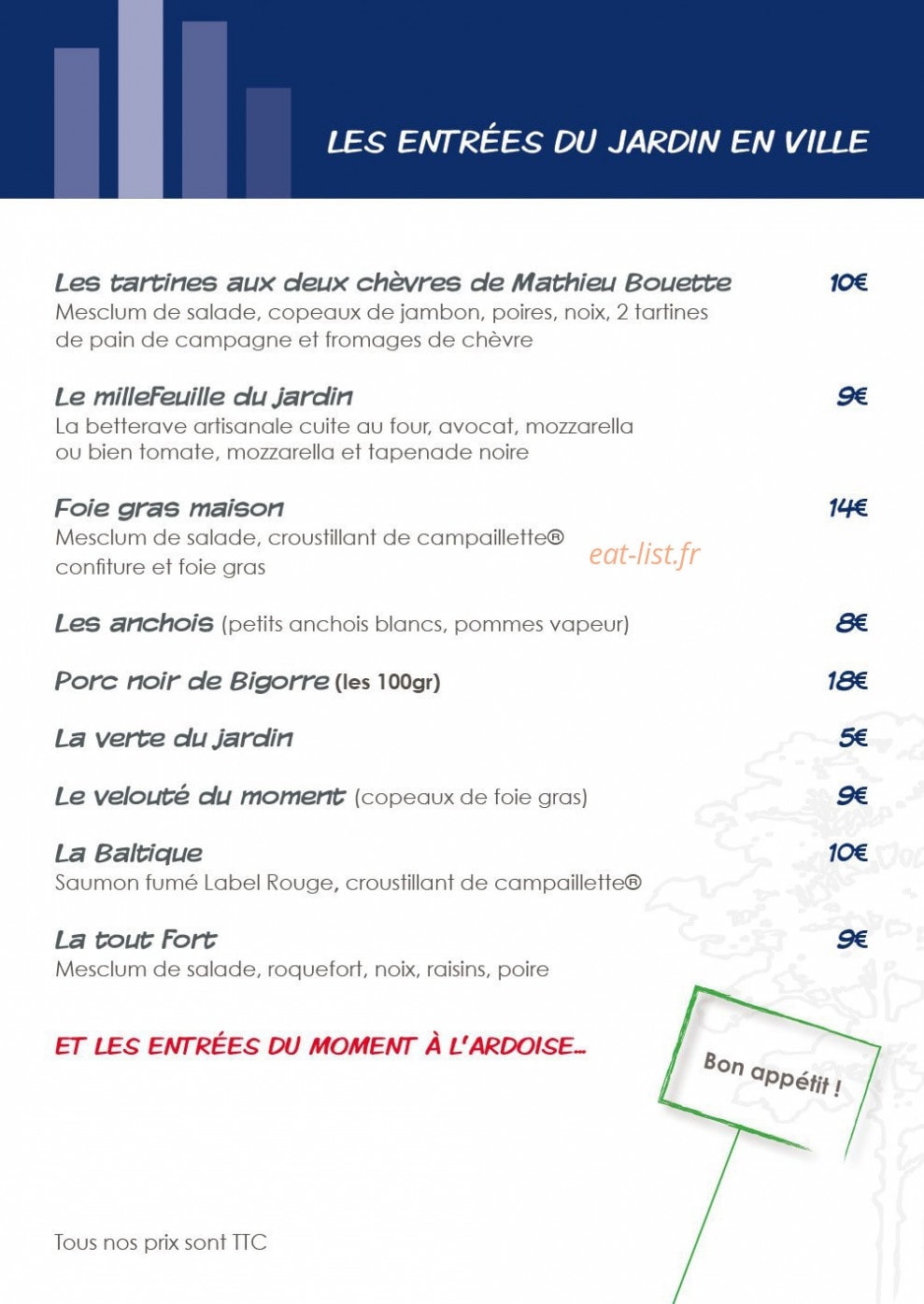 Le Jardin en Ville — carte page 3