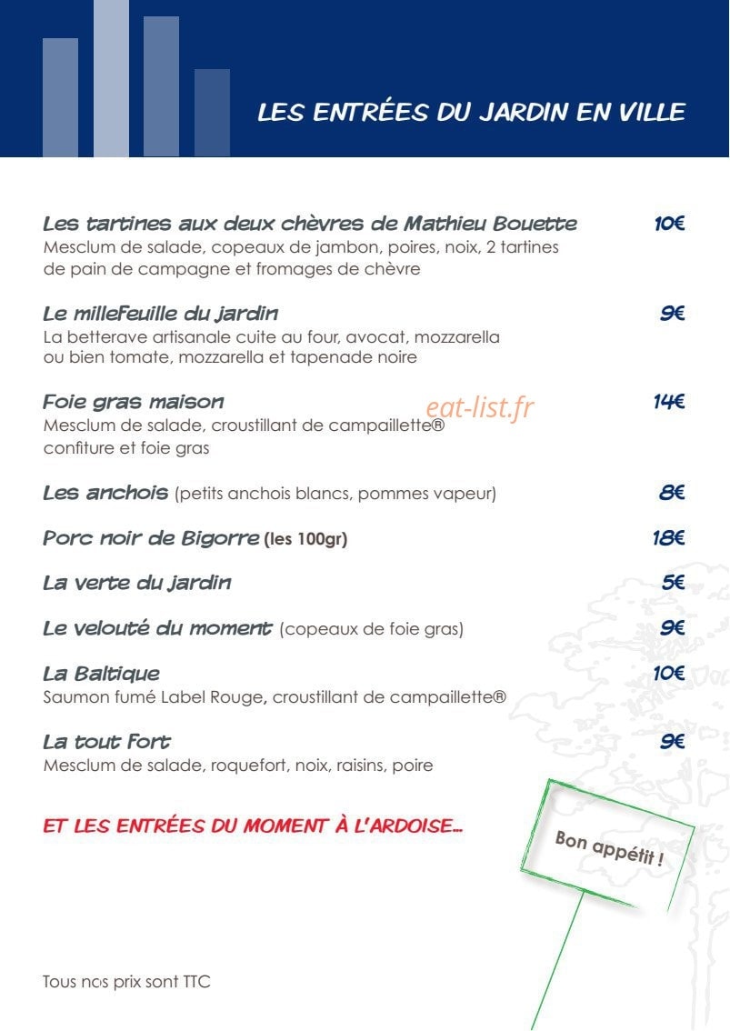 Le Jardin en Ville — carte page 5