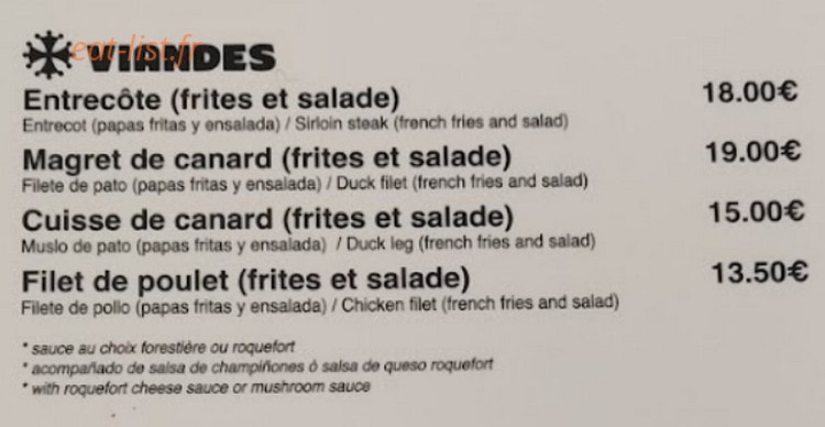 Le petit bistrot de la Trivalle — carte page 2