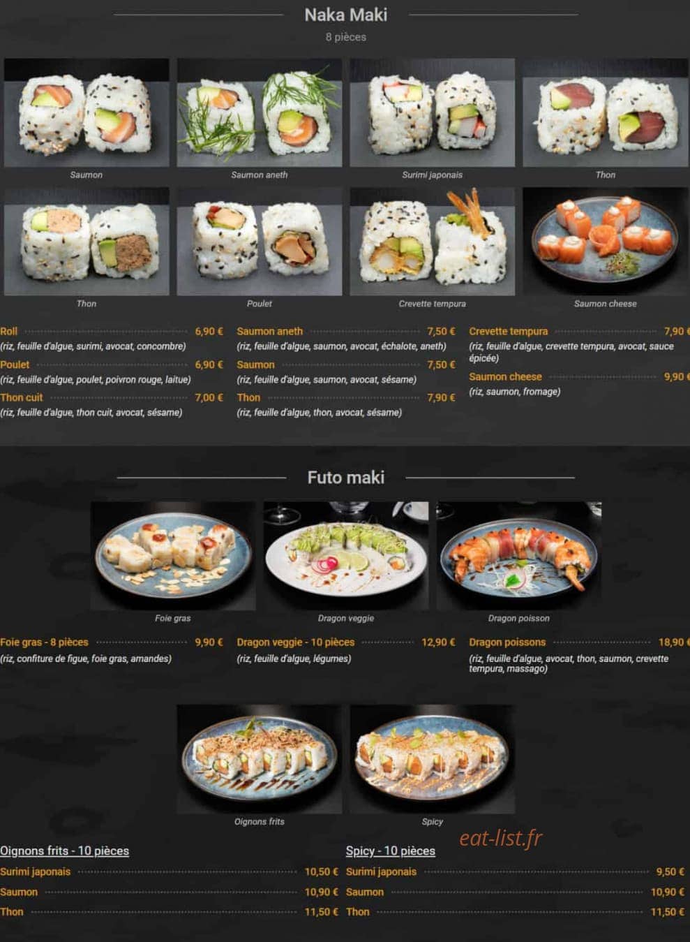 Le Restaurant du Japon — carte page 2