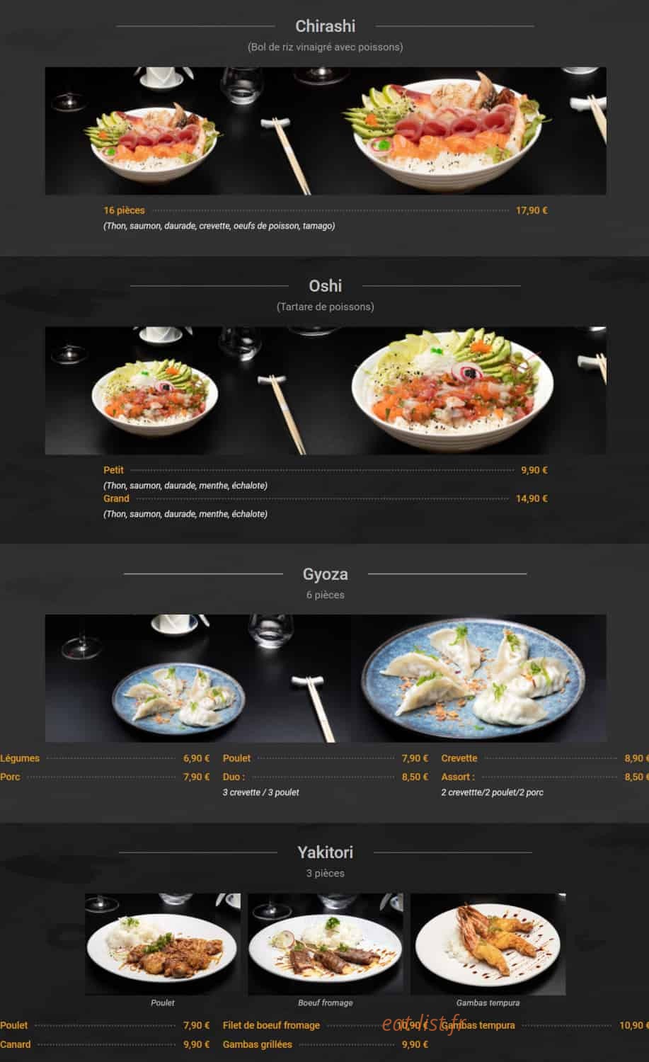 Le Restaurant du Japon — carte page 4