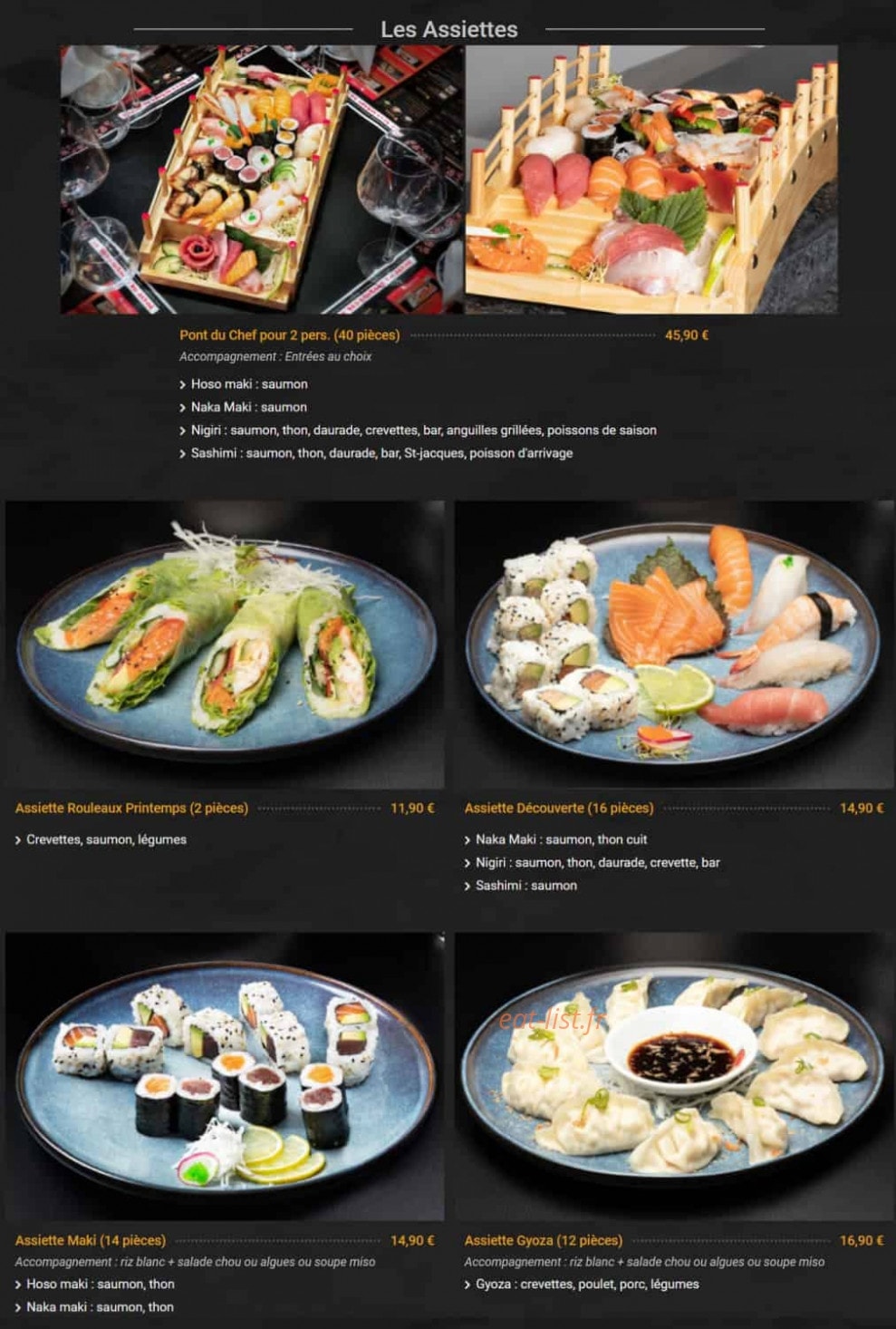 Le Restaurant du Japon — carte page 5