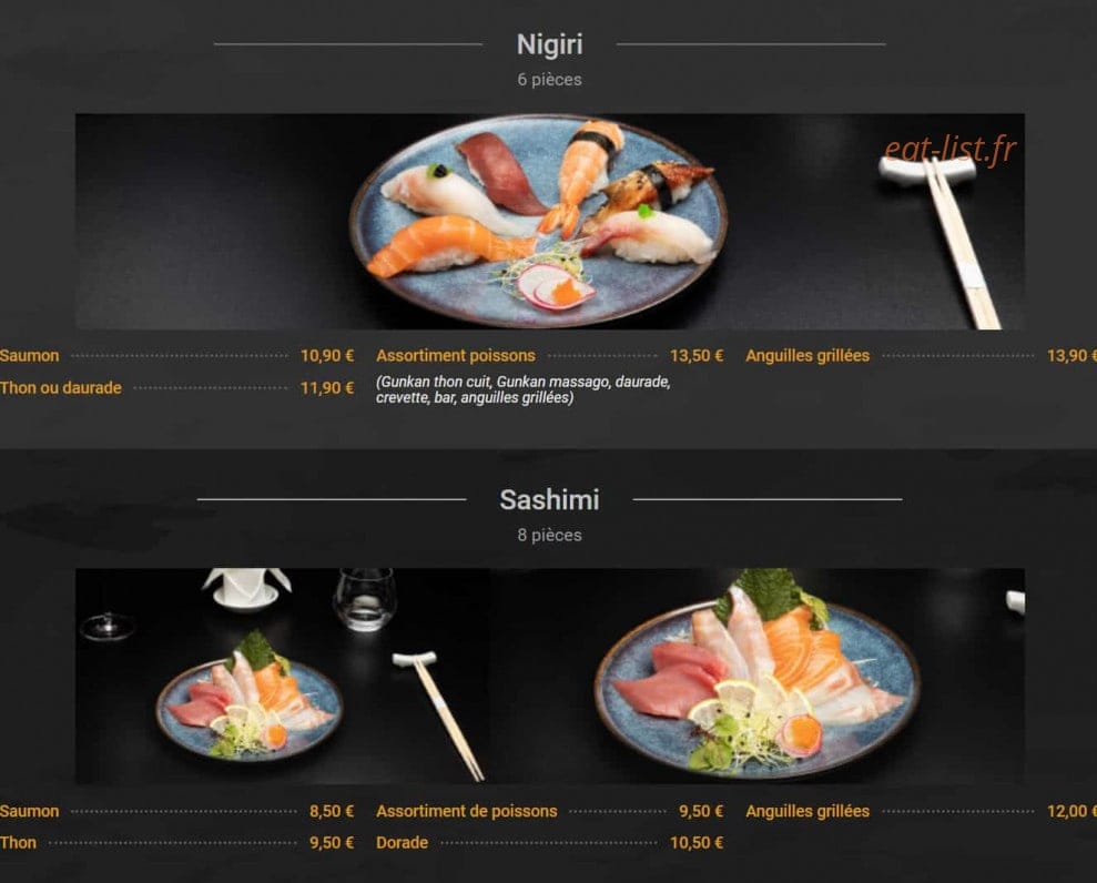 Le Restaurant du Japon — carte page 3