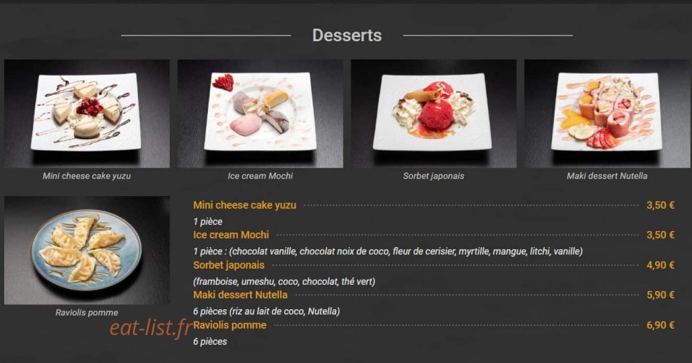 Le Restaurant du Japon — carte page 7