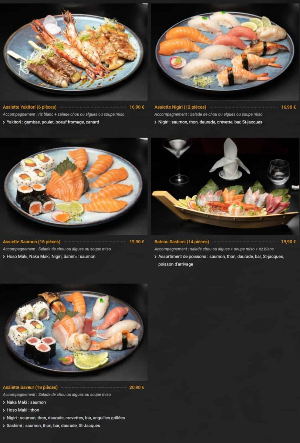 Le Restaurant du Japon — carte page 6