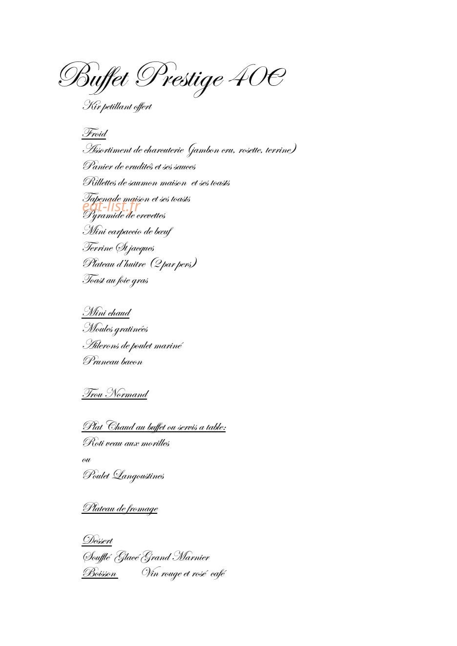 Le Resto du Paradis — carte page 4