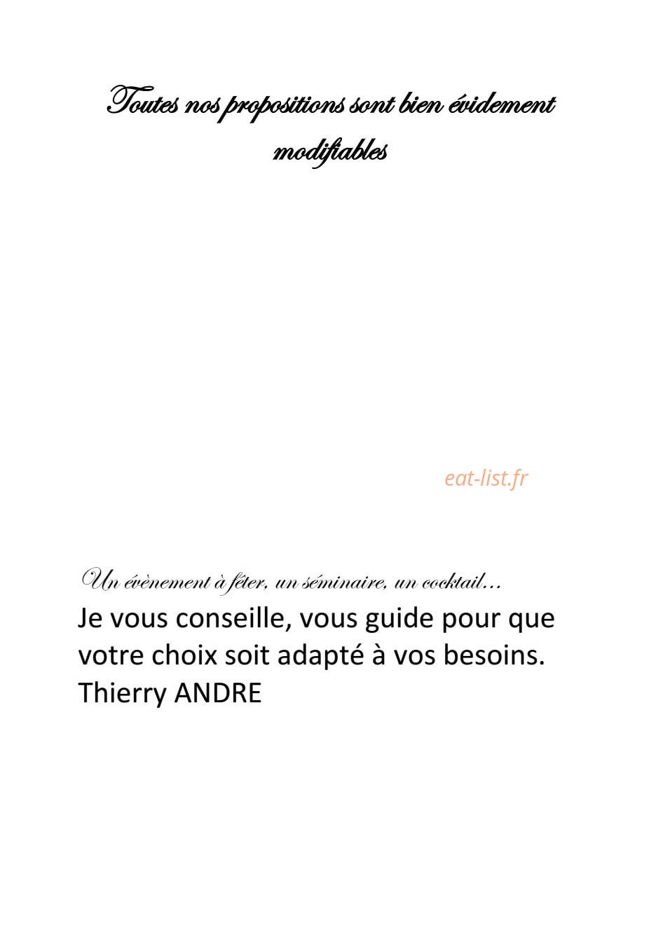 Le Resto du Paradis — carte page 6