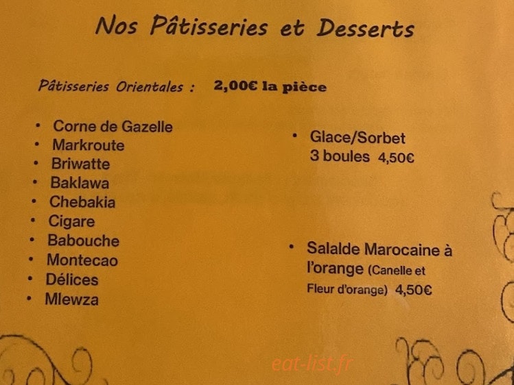 Les Délices de Tétouan — carte page 4