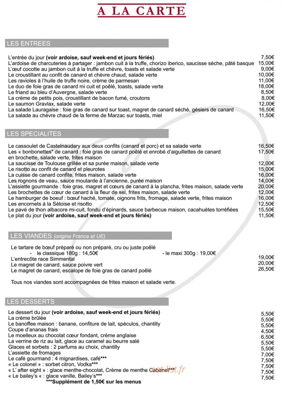 Maison Du Cassoulet — carte page 2
