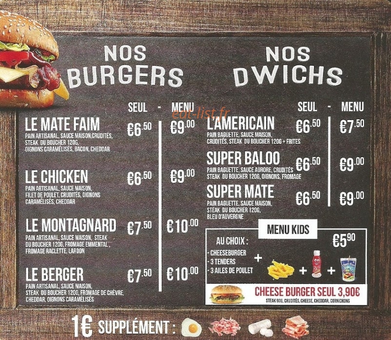 Mate Faim — carte page 2