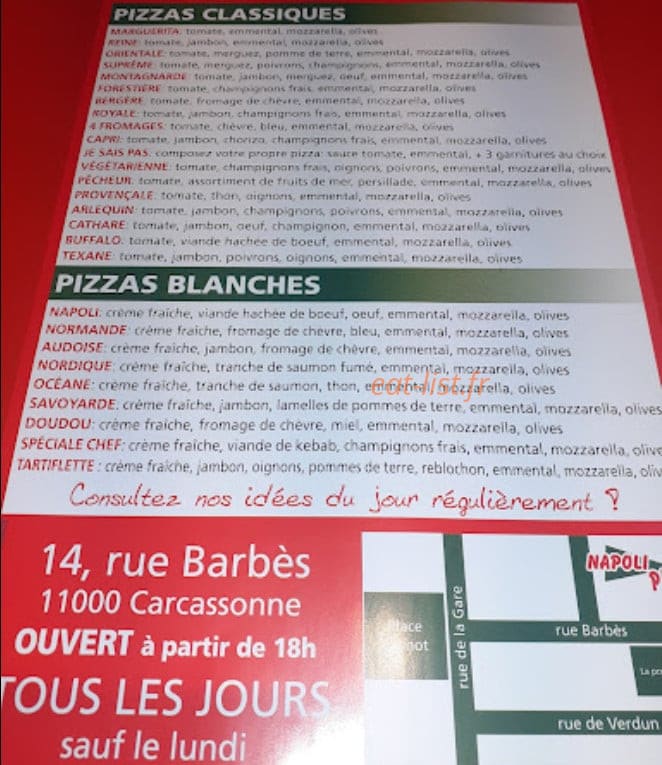 Napoli pizza — carte page 1