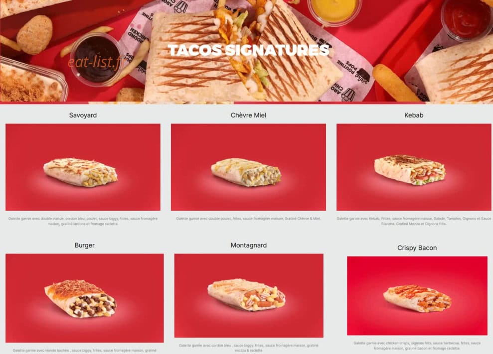 Tacos Avenue — carte page 2