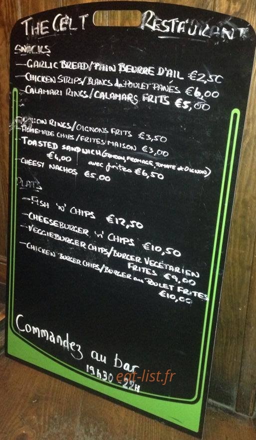 The Celt — carte page 1