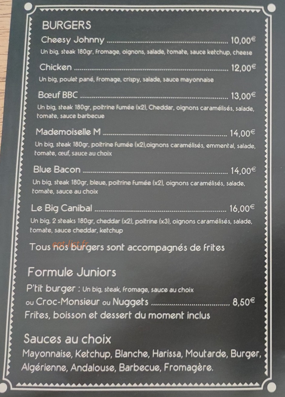 MC Burger — carte page 2