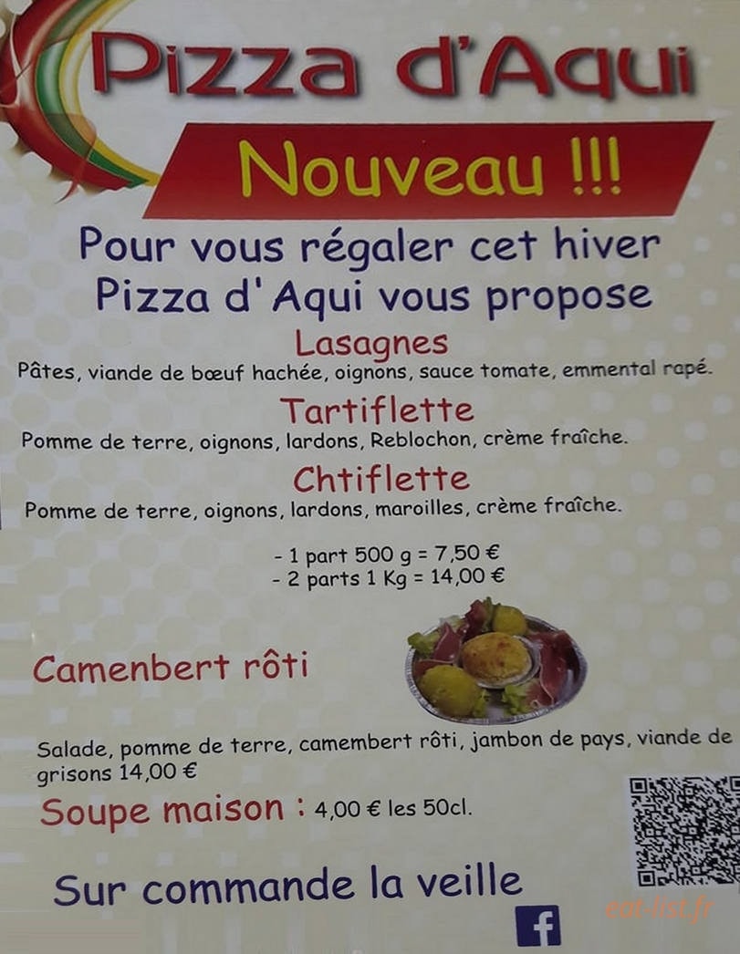Pizza d'Aqui — carte page 2