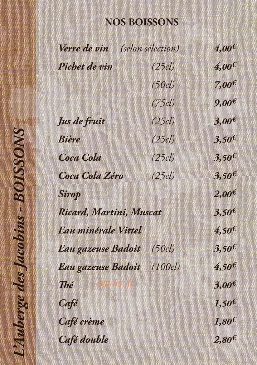 Auberge Des Jacobins — carte page 7