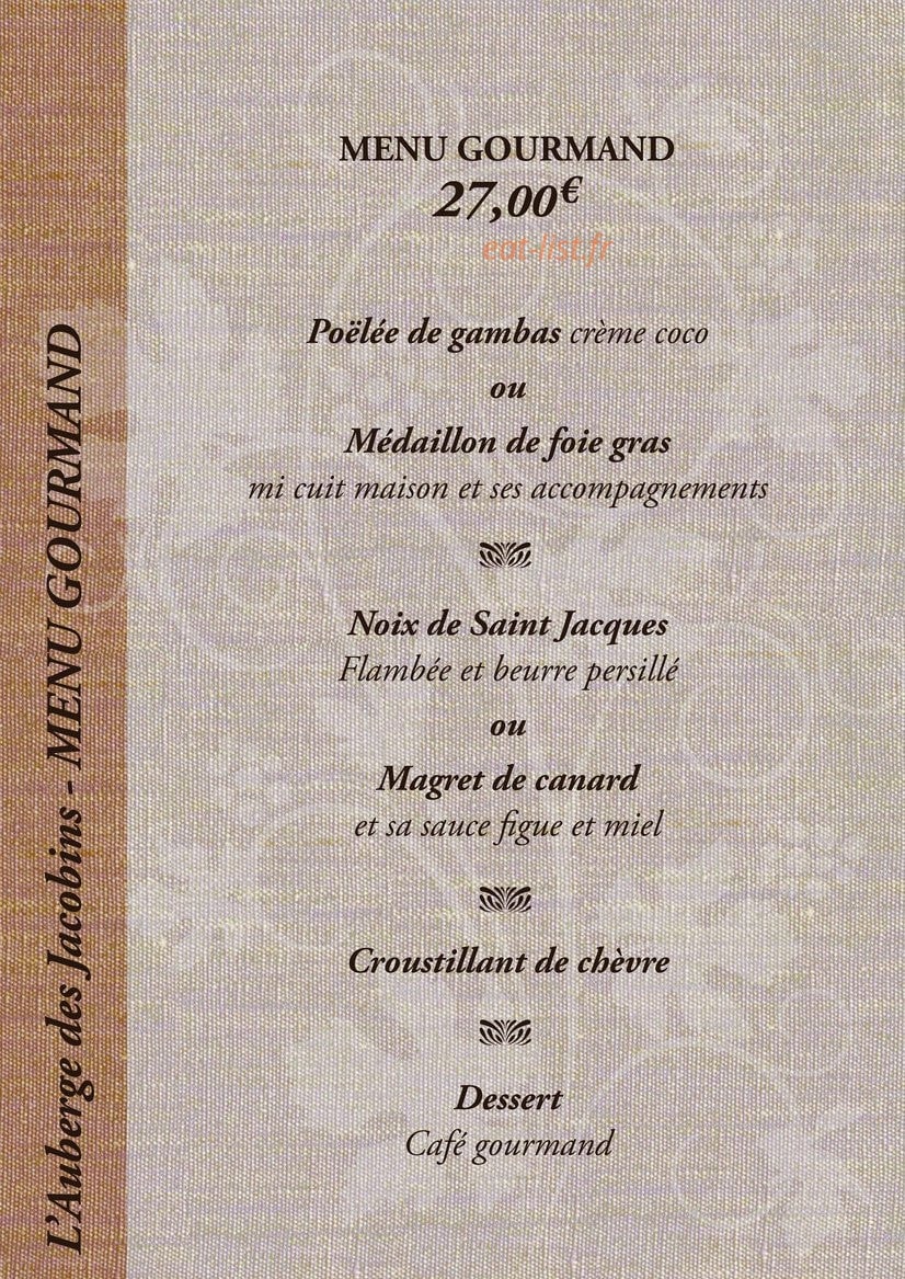 Auberge Des Jacobins — carte page 11