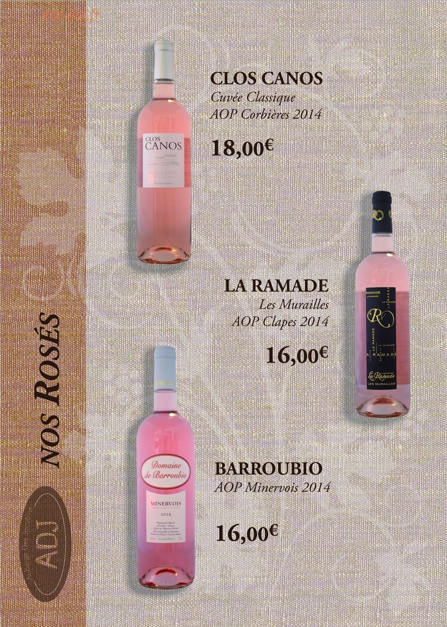 Auberge Des Jacobins — carte page 1
