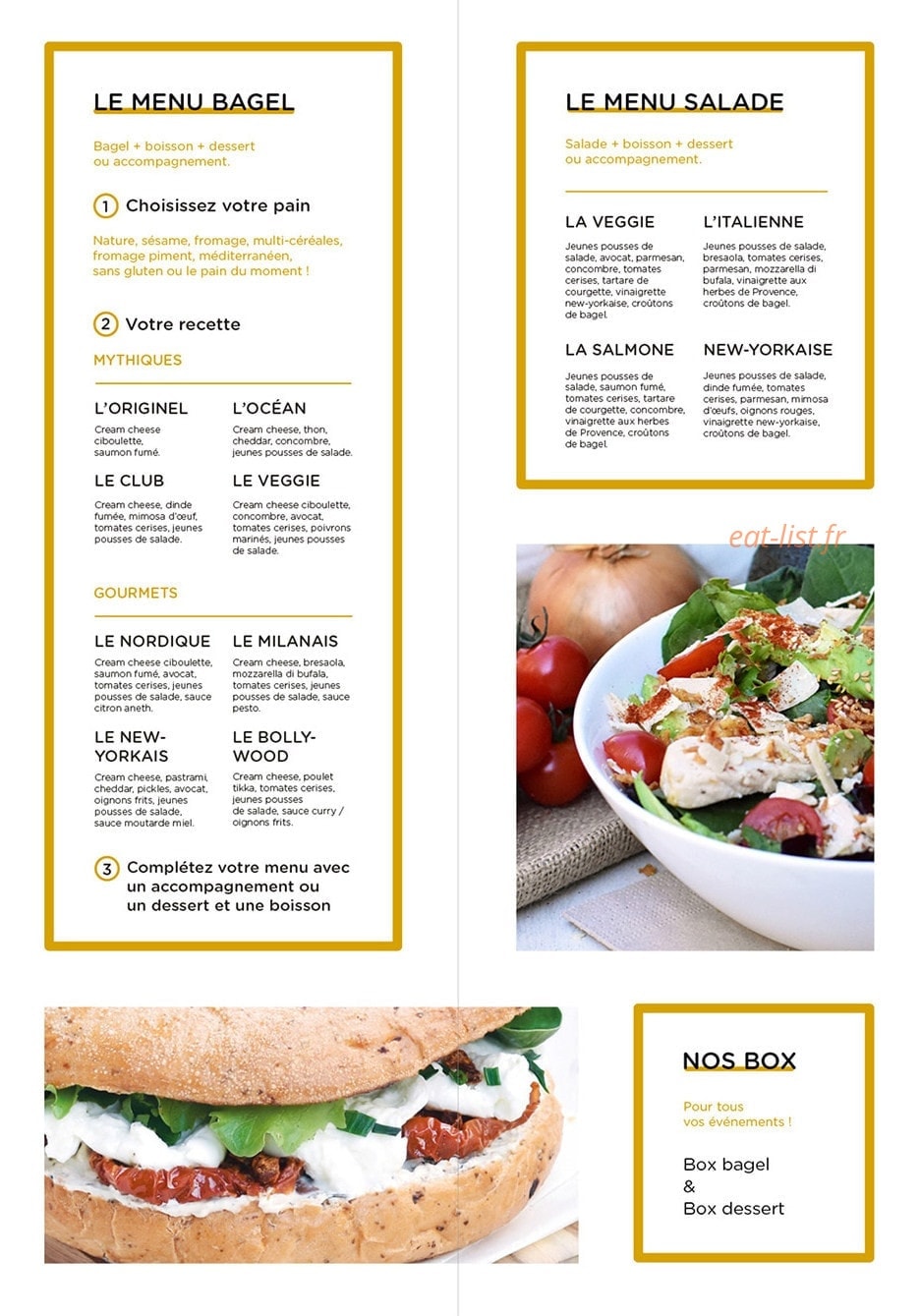 Bagel corner — carte page 1