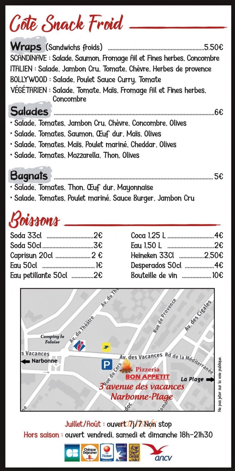 Bon Appetit — carte page 3