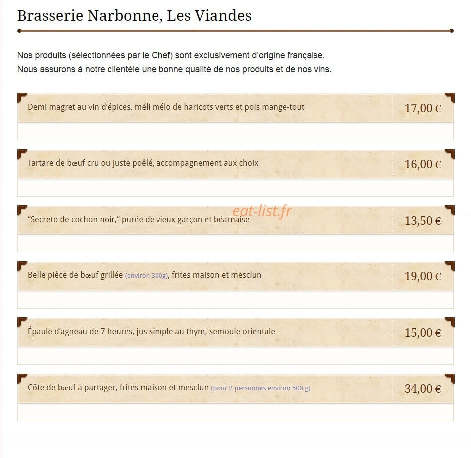 Brasserie CO. — carte page 4