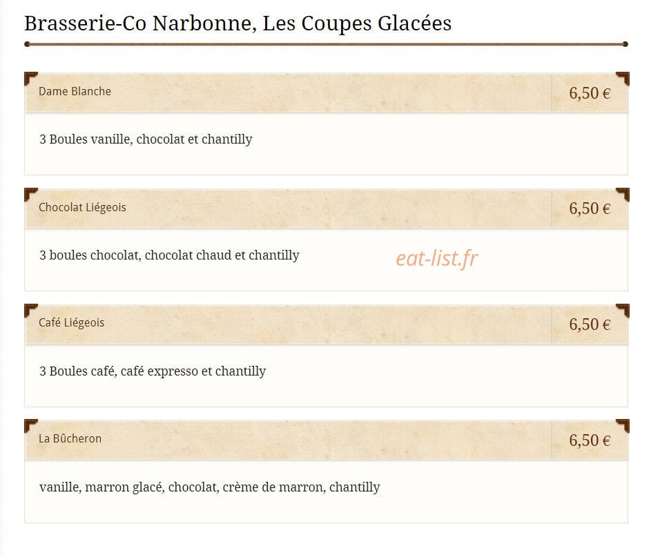 Brasserie CO. — carte page 8