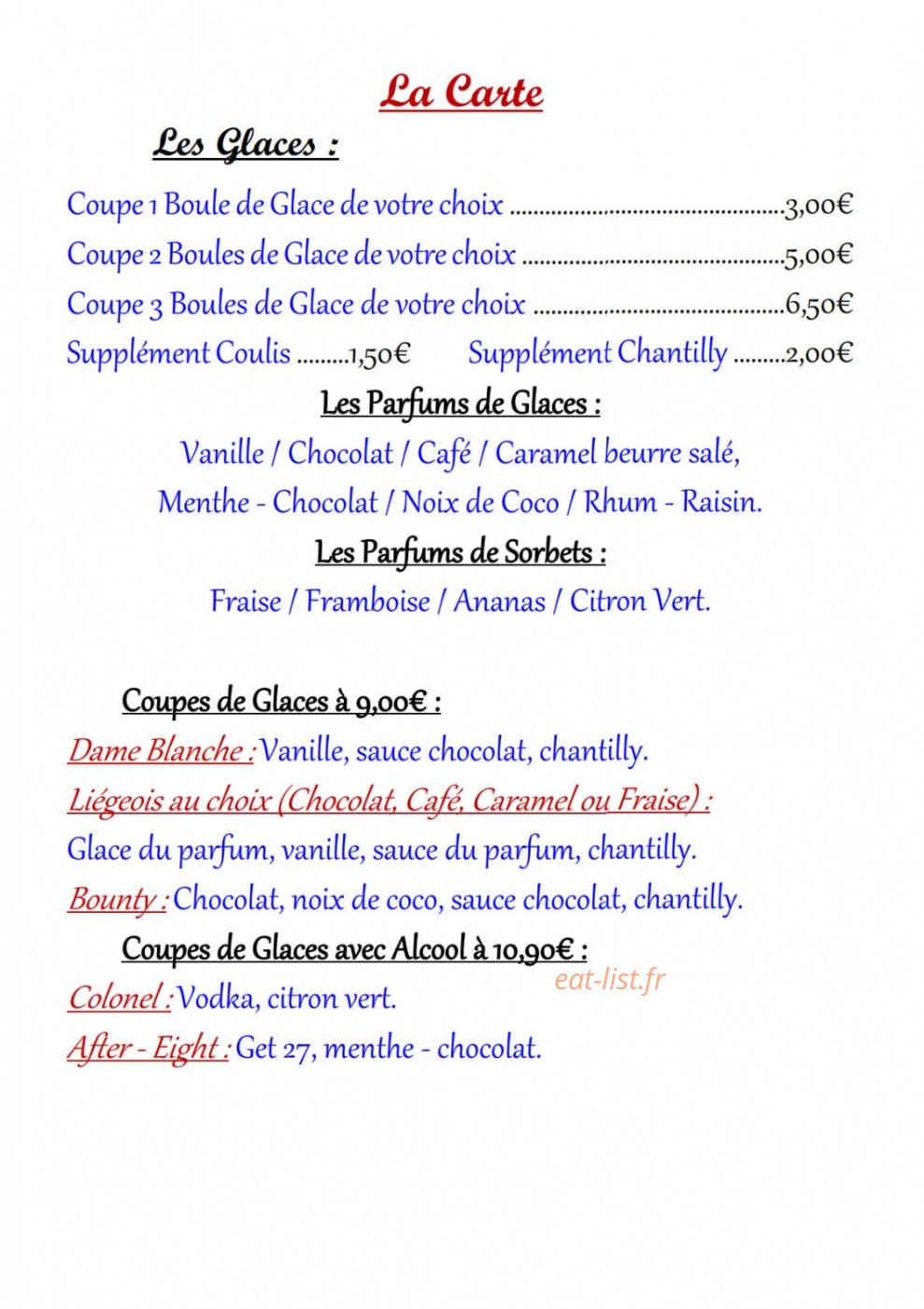 Brasserie de la Mer — carte page 5