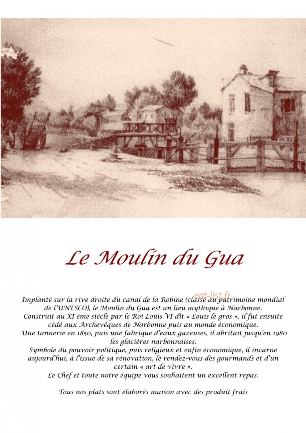 Brasserie du Moulin — carte page 1
