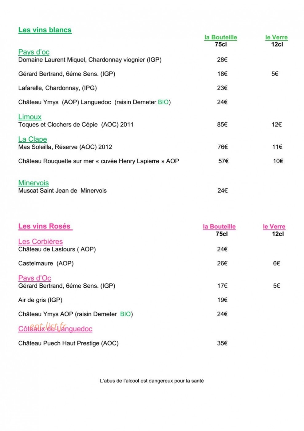 Brasserie du Moulin — carte page 7